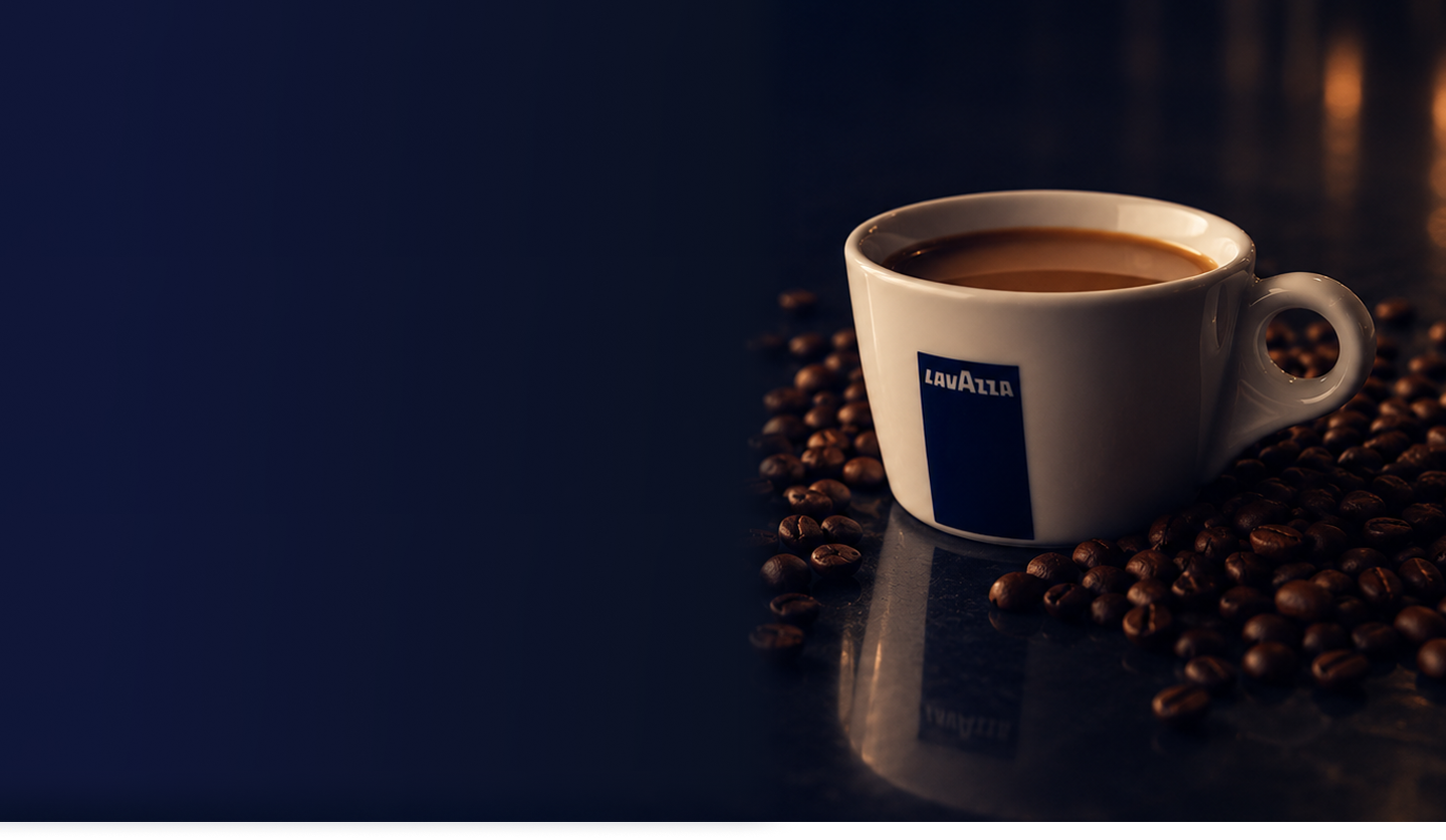 Espresso cup with coffee beans